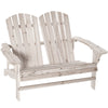 Outdoor Adirondack Chair, Wooden Loveseat Bench, Lounger Armchair with Flat Back for Garden, Deck, Patio, Fire Pit, Natural