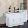 Portable Multi-Storage Rolling Kitchen Island Storage Cart with Stainless Steel Top, White