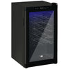 33 Bottle Wine Cooler, Mini Beverage Fridge, Freestanding Wine Cellar with Digital Temperature Control, 6 Removable Shelves, Glass Door, Black