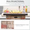 32 Inch Square Propane Fire Pit Table, 50,000BTU Gas Firepit with Protective Cover, Lava Rocks, CSA Certification for Outdoor, and Patio