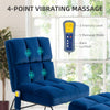 Accent Chair with Ottoman, Velvet Club Chair with Vibration Massage, Remote Control and Metal Legs for Living Room, Blue