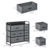 7-Drawer Dresser, Fabric Chest of Drawers, 3-Tier Storage Organizer for Bedroom Hallway Entryway, Tower Unit with Steel Frame Wooden Top Grey