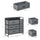7-Drawer Dresser, Fabric Chest of Drawers, 3-Tier Storage Organizer for Bedroom Hallway Entryway, Tower Unit with Steel Frame Wooden Top Grey