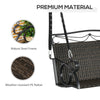 2-Person Wicker Porch Swing for Outside, Hanging Swing Bench with Steel Chains for Garden, Deck, Backyard, 528lbs Weight Capacity