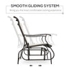 47" Outdoor Double Glider Bench, Patio Glider Armchair for Backyard with Mesh Seat and Backrest, Steel Frame, Cream White