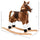 Kids Rocking Horse Toy Kids Plush Rocking Horse Pony Plush Animal Rockers With Realistic Sounds For Children Over 3 Years Old Brown