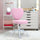 Love Shape Swivel Leisure Chair on Wheels Upholstery Home Office Computer Chair Linen Fabric Vanity Seat for Girls Women