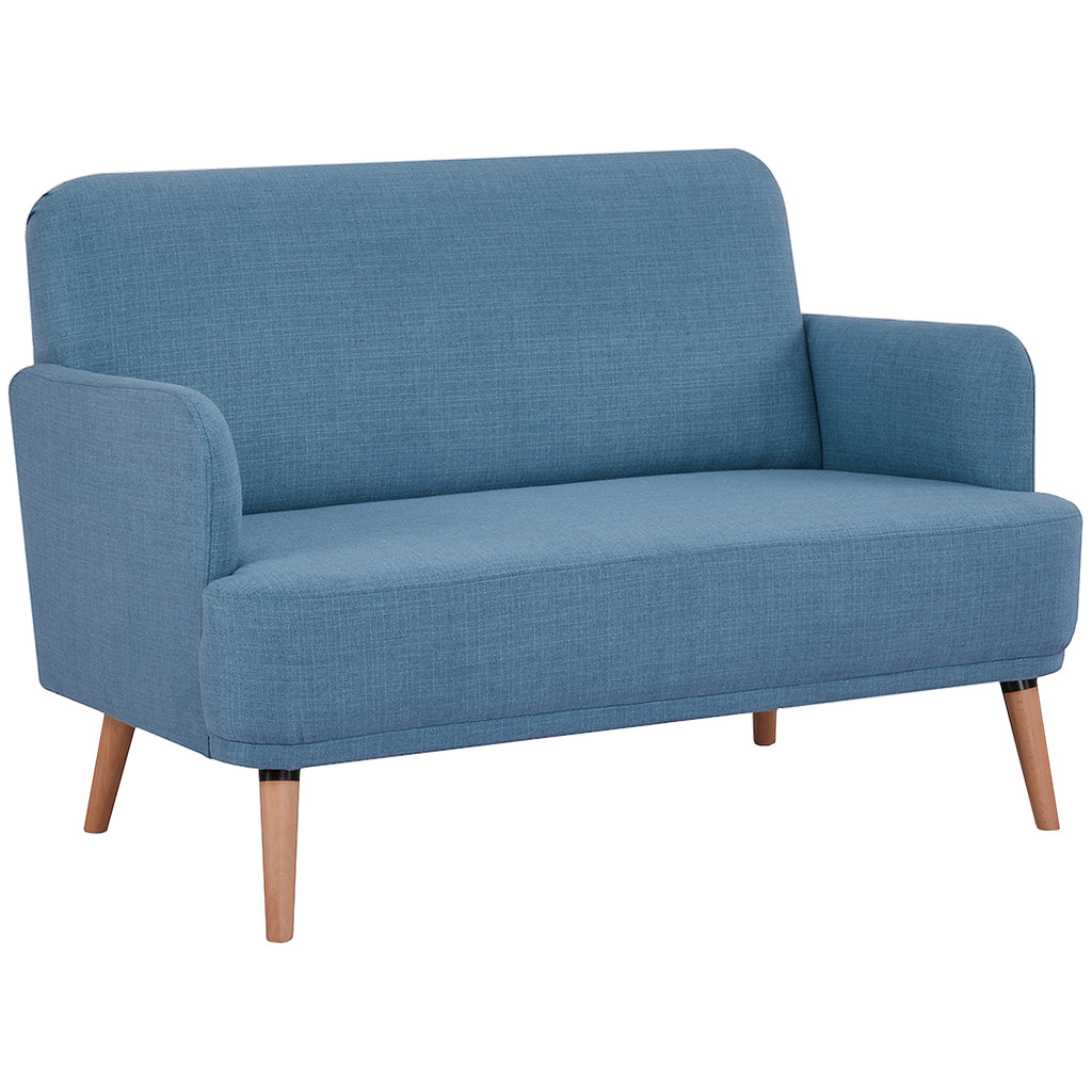 Blue 48" Loveseat Sofa for Bedroom, Modern Love Seats Furniture, Upholstered Small Couch for Small Spaces, Blue