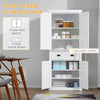 72" Freestanding Kitchen Pantry Cabinet, Tall Storage Cabinet with 2 Door Cupboards, 2 Drawers and Adjustable Shelves, White