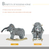 Kids Ride-On Rocking Horse Toy Mammoth Style Rocker with Realistic Sound & Soft Plush Fabric for Children 18-36 Months