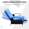 Rattan Adjustable Recliner Chair with Hand-Woven All-Weather Wicker for Patio, Outdoor, Garden, Poolside, Blue