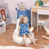 Stuffed Animal Sofa Armrest Chair Cartoon Storage Bean Bag Chair for Kids with Cute Swan Flannel PP Cotton, White