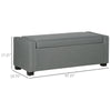 Nailhead Trim Upholstered Flip Top Storage Bench, Fabric Ottoman for Bedroom, or Living room, Light Grey