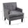 Modern Accent Chair, Upholstered Living Room Chair with Solid Wood Legs and Nailhead Trim, Armchair for Living Room, Bedroom, Home Office, Dark Gray