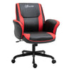 Racing Gaming Chair Faux Leather Adjustable Height with Wheels  Armrest  Mid Back Home Office  Red