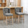Counter Height Bar Stools Set of 2, Upholstered 26.75" Seat Height Barstools, Breakfast Chairs with Nailhead-Trim, Tufted Back and Wood Legs, Light Grey