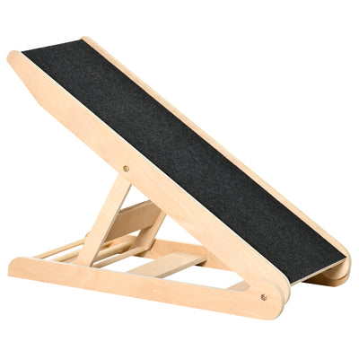 Folding Dog Ramp with Adjustable Height for Varying Surfaces, Pet Ramp for Small Dogs with Anti-Slip Surface, Puppy Ramp