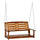 2-Person Outdoor Patio Swing Chair with Pine Wood Frame and Wide Backrest for Patio and Yard, 47" x 27" x 25", Teak
