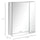 Wall Mounted Bathroom Medicine Cabinet Mirrored Cabinet with Hinged Doors 3-Tier Storage Shelves Silver