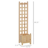 Raised Flower Bed With Trellis Standing Lattice Panels For Plants Flowers Or Vine Garden Outdoor Indoor 11.75" X 11.5" X 49.25", Natural