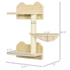 Wall-Mounted Cat Tree, Cat Wall Furniture with Scratching Post, Kitten Activity Center with Condo, Beige
