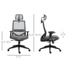 Draft Chair, Ergonomic Chair with Lumbar Back Support, Adjustable Headrest for Office, Task Chair, Grey