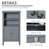 Small Bathroom Vanity Bathroom Floor Cabinet,Free Standing Side Cabinet Organizer With Double Doors And Shelf For Living Room Entryway,Grey