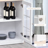Kitchen Buffet with Hutch, Storage Pantry with 2 Cabinets with Glass Doors and Adjustable Shelf, 2 Open Shelves and Large Countertop, White