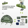 All-in-One Folding Camping Cots for Adults, Elevated Tent with Sleeping Bag, Thick Air Mattress Pad,