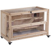 Hamster Cage with Triple Ladders and Double Huts, Big Small Animal Cage, Wheels, Pull-out Tray, Natural