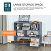 3-Tier Modern Bookcase Chest Open Shelves Cabinet Floor Standing Home Office Storage Furniture Shelving with Drawers