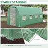 15' x 7' x 7' Walk-in Tunnel Hoop Greenhouse, Polyethylene PE Cover, Steel Frame, Roll-Up Zipper Door & Windows for Flowers, Vegetables, Tropical Plants, Green