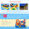 5-in-1 Water Slide Kids Inflatable Bounce House Space Theme Jumping Castle, Includes Slide Trampoline Pool Water Gun Climbing Wall with Carry Bag, Repair Patches