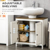 Modern Bathroom Sink Cabinet, Floor Standing Under Sink Cabinet, Freestanding Storage Cupboard with Adjustable Shelf, Antique White