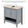 Bathroom Under Sink Cabinet, Bathroom Vanity Unit, Pedestal Under Sink Design with Adjustable Shelf, Grey