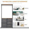Industrial Storage Cabinet Coat Rack Bedroom Hall Tree Organiser with Long Coat Hanger  5 Drawers & Storage Shelf