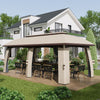 10' x 20' Patio Gazebo, Outdoor Gazebo Canopy Shelter with Netting & Curtains, Vented Roof for Garden Beige