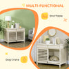 Dog Crate End Table with Cushion Sliding Door for Medium Dogs Wooden Wire Pet Kennel for Indoor Use, Natural