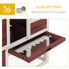 48" Wooden Rabbit Hutch Bunny Cage with Waterproof Asphalt Roof, Fun Outdoor Run, Removable Tray and Ramp, Brown