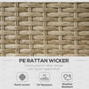 3 Pieces Sectional Patio Furniture Set, Outdoor Wicker Rattan Sofa Couch with Table, Storage, 52.75"x30"x29.5", Khaki