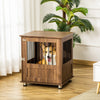 Furniture Style Dog Crate, Wooden & Wire End Table, Small Pet Crate with Magnetic Door Indoor Decorative Dog Kennel Cage, Brown