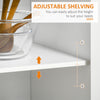Kitchen Cart, Rolling Kitchen Island Cart with Adjustable Shelving, 2 Drawers and Tower Rack, White