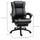 Leather Office Chair, Executive Chair with Footrest, Adjustable Height for Office, Ergonomic Chair, Black