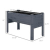 48" Fir Wood Raised Garden Bed with Tool Hooks, Elevated Planter Box Stand with Unique Funnel Design for Backyard, Gray