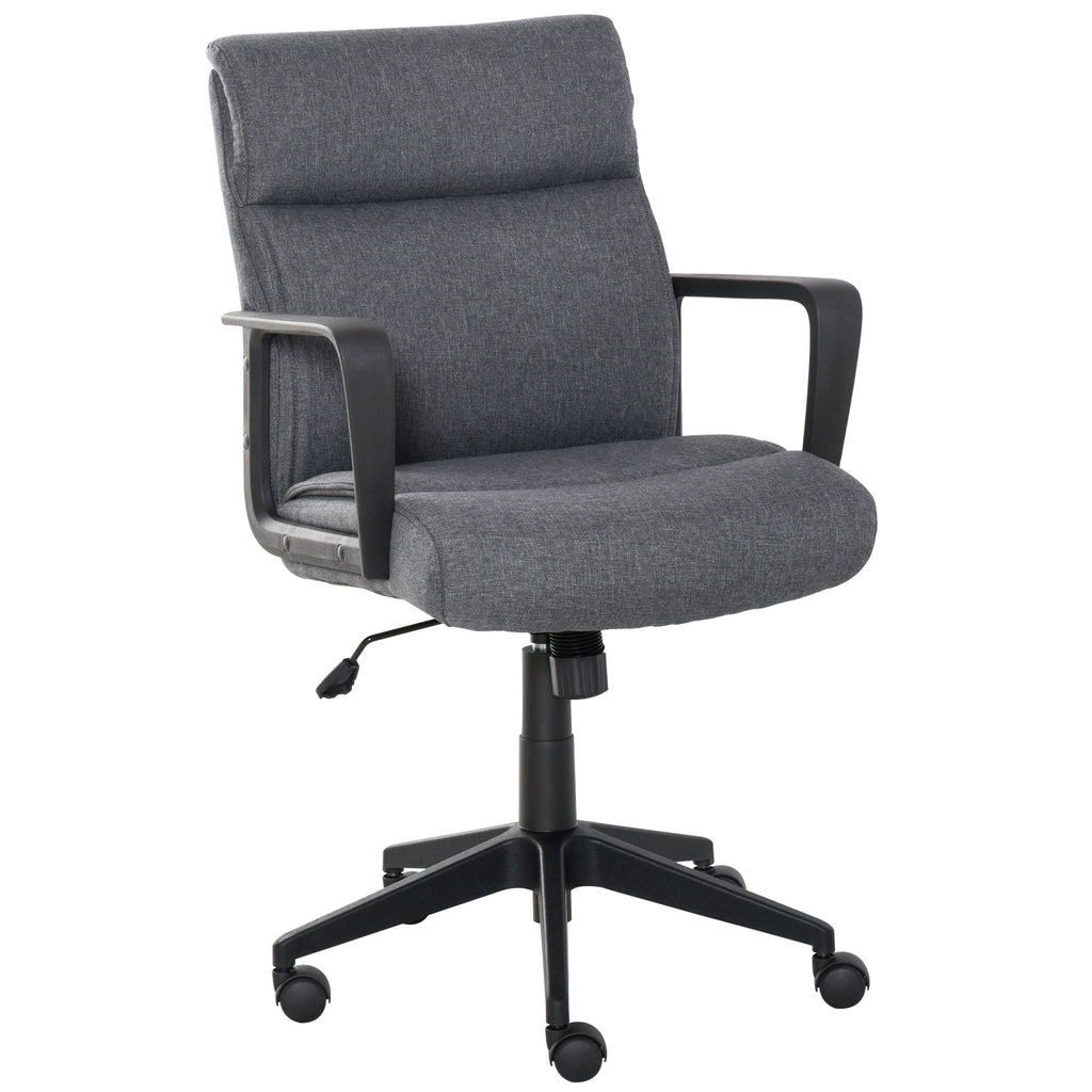 Office Chair Linen 360Â° Swivel Computer Desk Chair Home Study Rocker with Wheels  Grey