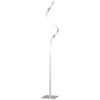 Modern Spiral Floor Lamp, LED Standing Lamp Warm White with Square Base and Foot Switch for Living Room, Bedroom, Silver