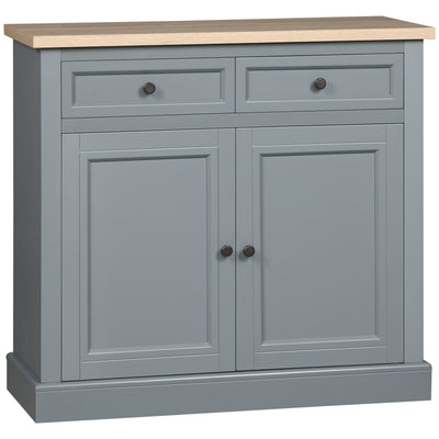 Buffet Cabinet with 2 Storage Drawers, 2 Door Sideboard with Adjustable Shelves, Coffee Bar for Living Room, Entryway, Dark Grey