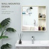 24.75 Inch x 25.5 Inch Medicine Cabinet with Mirror, Storage Shelf, Wall Mounted Bathroom Cabinet, White