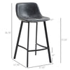 Bar Stools, Bar Stools with Backs, Soft Upholstery, Steel Legs for Kitchen, Bar, Counter Height Stools, Black