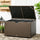 Outdoor Deck Box, PE Rattan Wicker with Liner, Hydraulic Lift, and A Handle for Indoor, Outdoor, Patio Furniture Cushions, Pool, Toys, Garden Tools, Brown